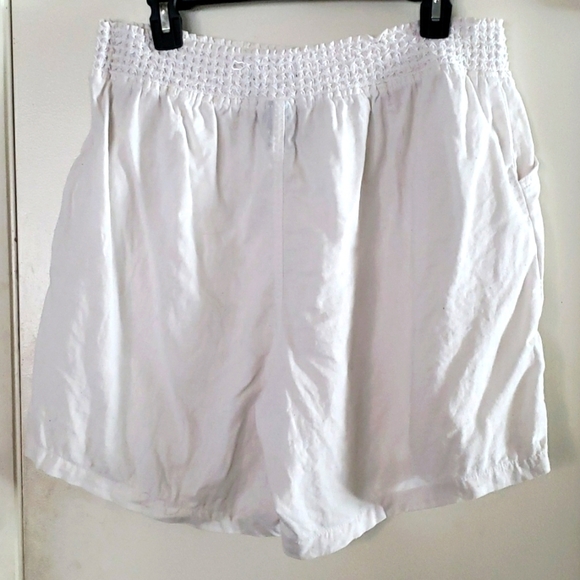 Sound/Style by Beau Dawson White Linen Blend Drawstring Shorts Size Xl - Picture 2 of 5